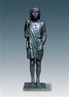 藏品(丘雲「臺灣原住民群像」—排灣族男性銅像)的圖片